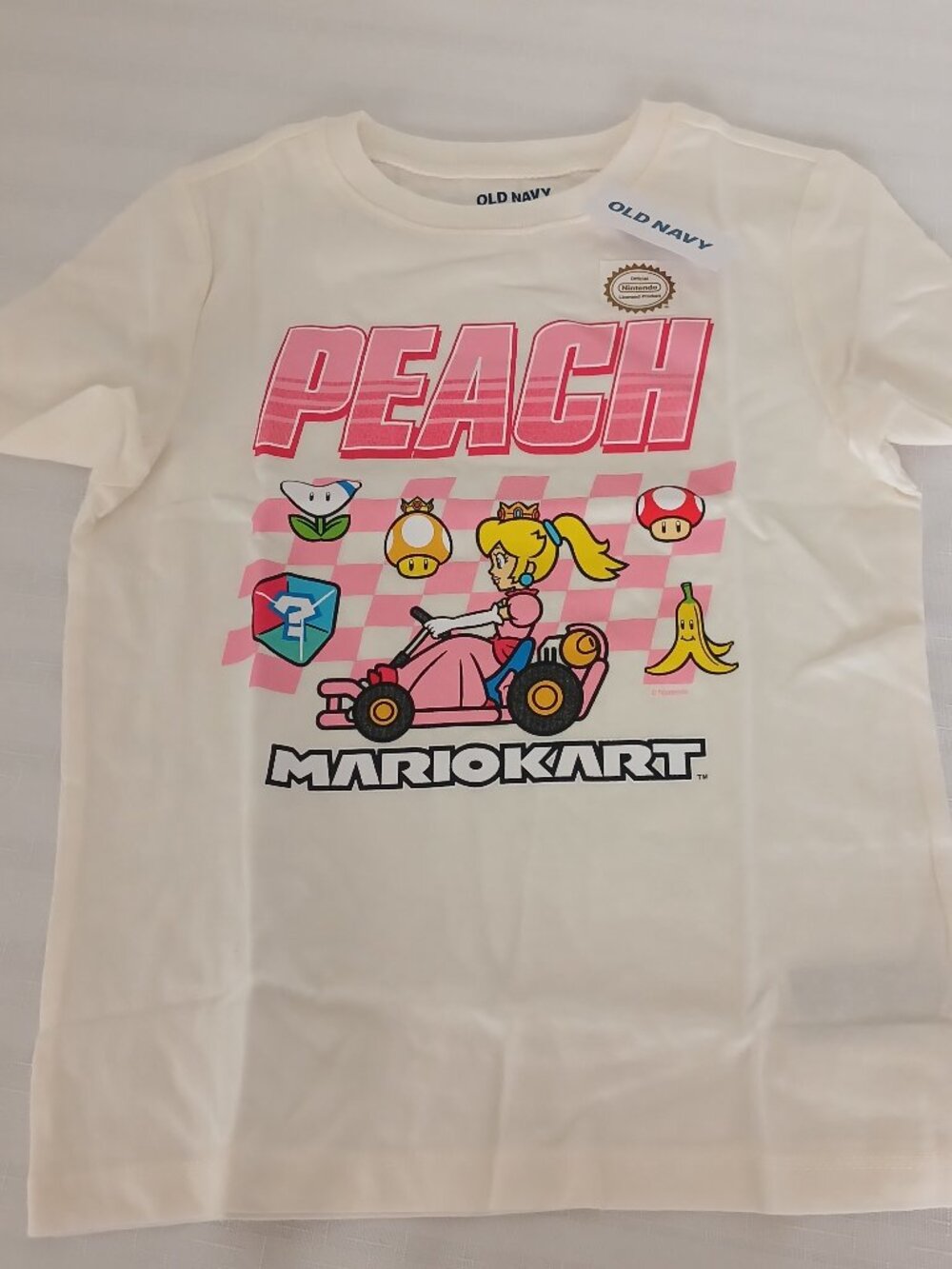 Old Navy NEW Mario Kart Peach Graphic Tee Girls Nintendo